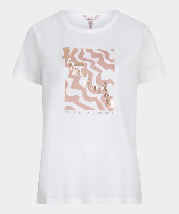 Esqualo Off White/Sand Foil Print Tshirt