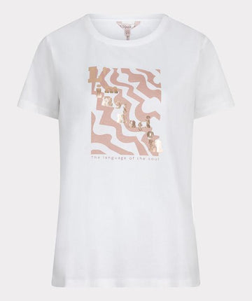 Esqualo Off White/Sand Foil Print Tshirt