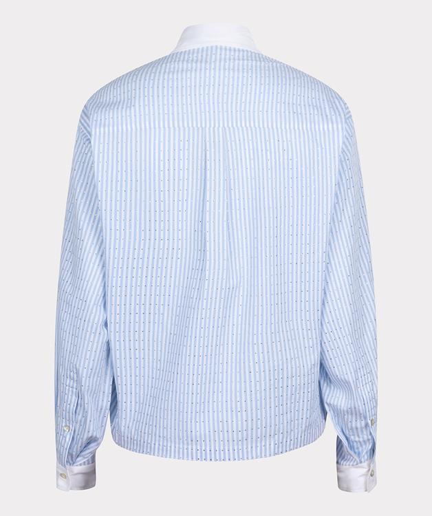 Esqualo Blue Off White Rhinestones Blouse