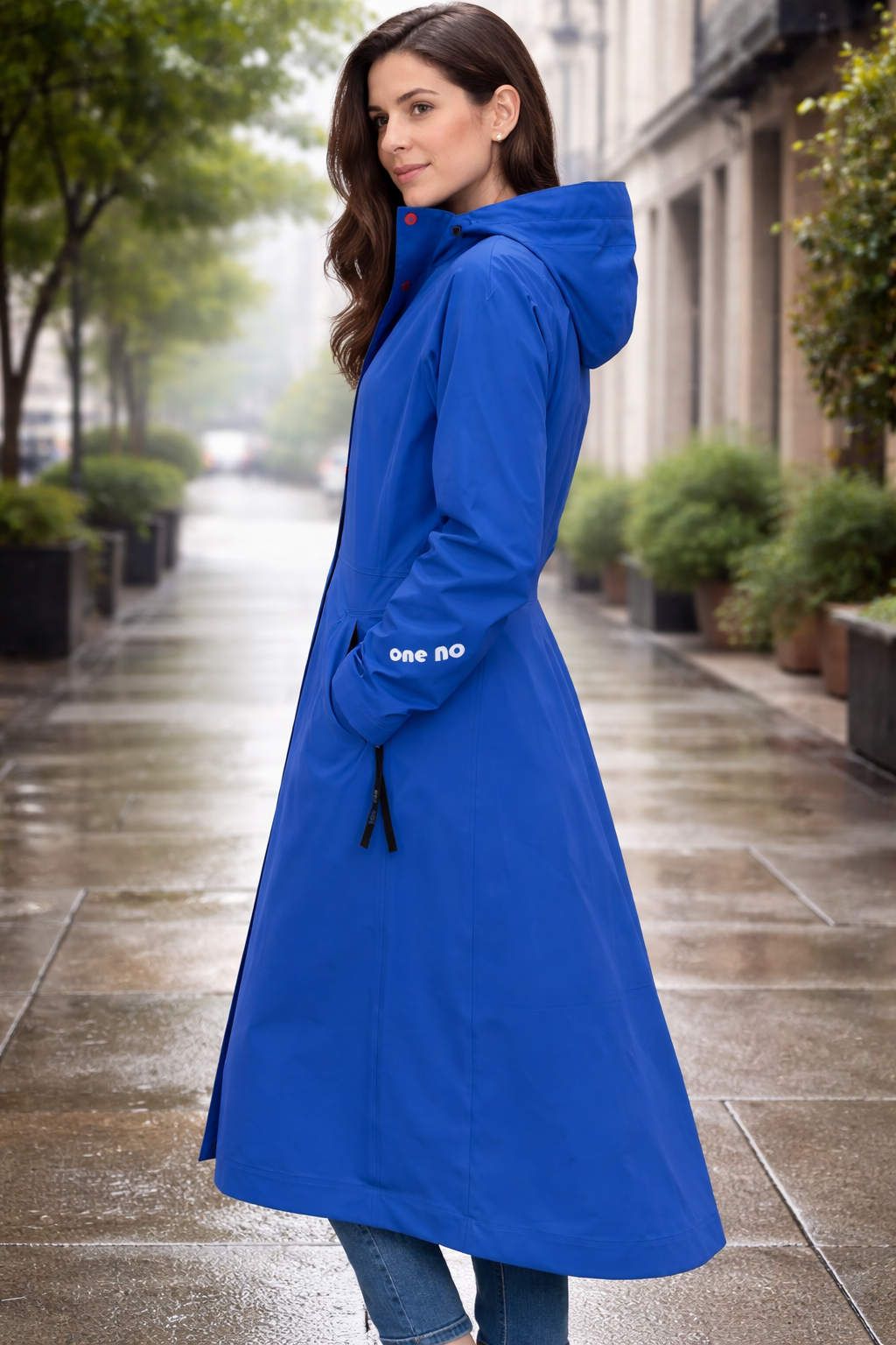 Sheena's Waterproof Hooded Raincoat -  Electric Blue