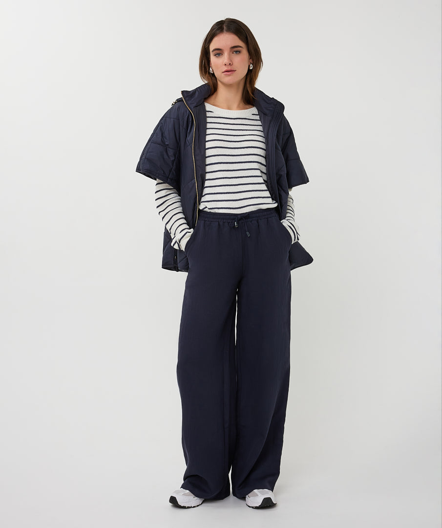 Esqualo Hooded Navy Quilted Jacket