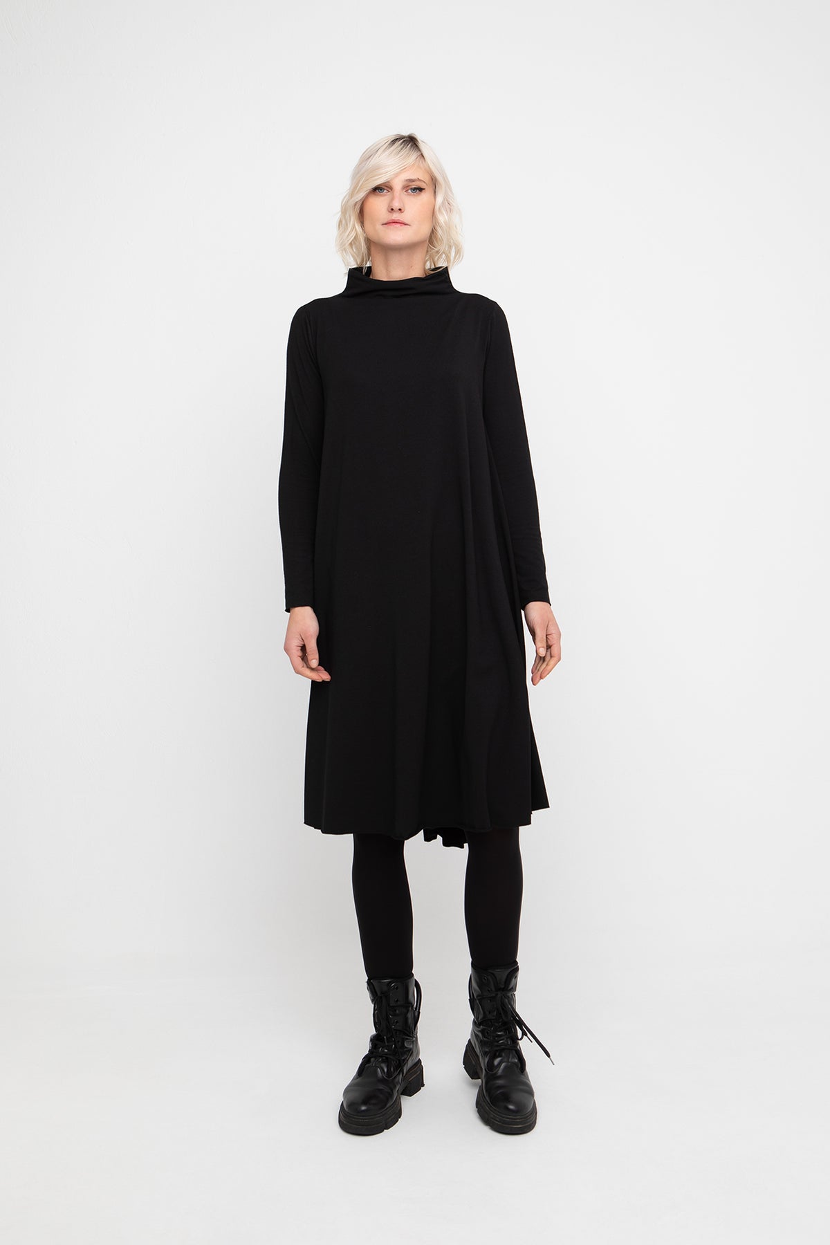 Ozai N Ku Black Dress With Fold Effect on the Back