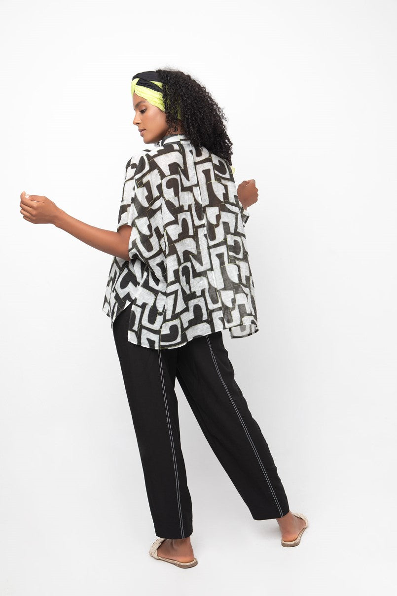 Ozai N Ku Black/White Stitch Trousers