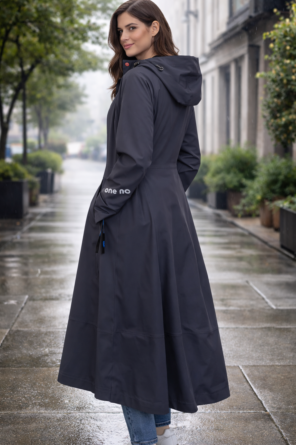 Sheena's Waterproof Hooded Raincoat - Navy
