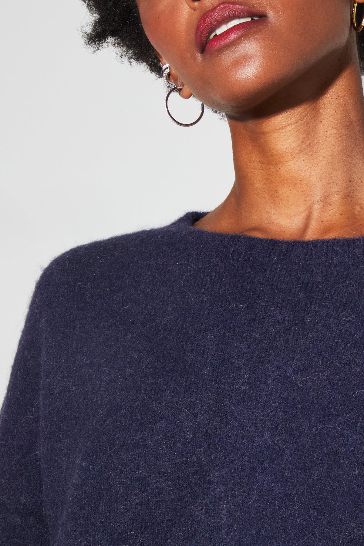 IMPREVU Navy Blue Maille Baby Alpaga Sweater