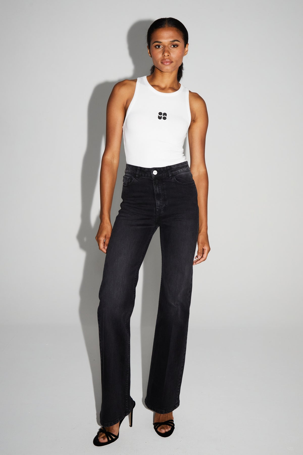 IMPREVU Black Wide Leg Jeans