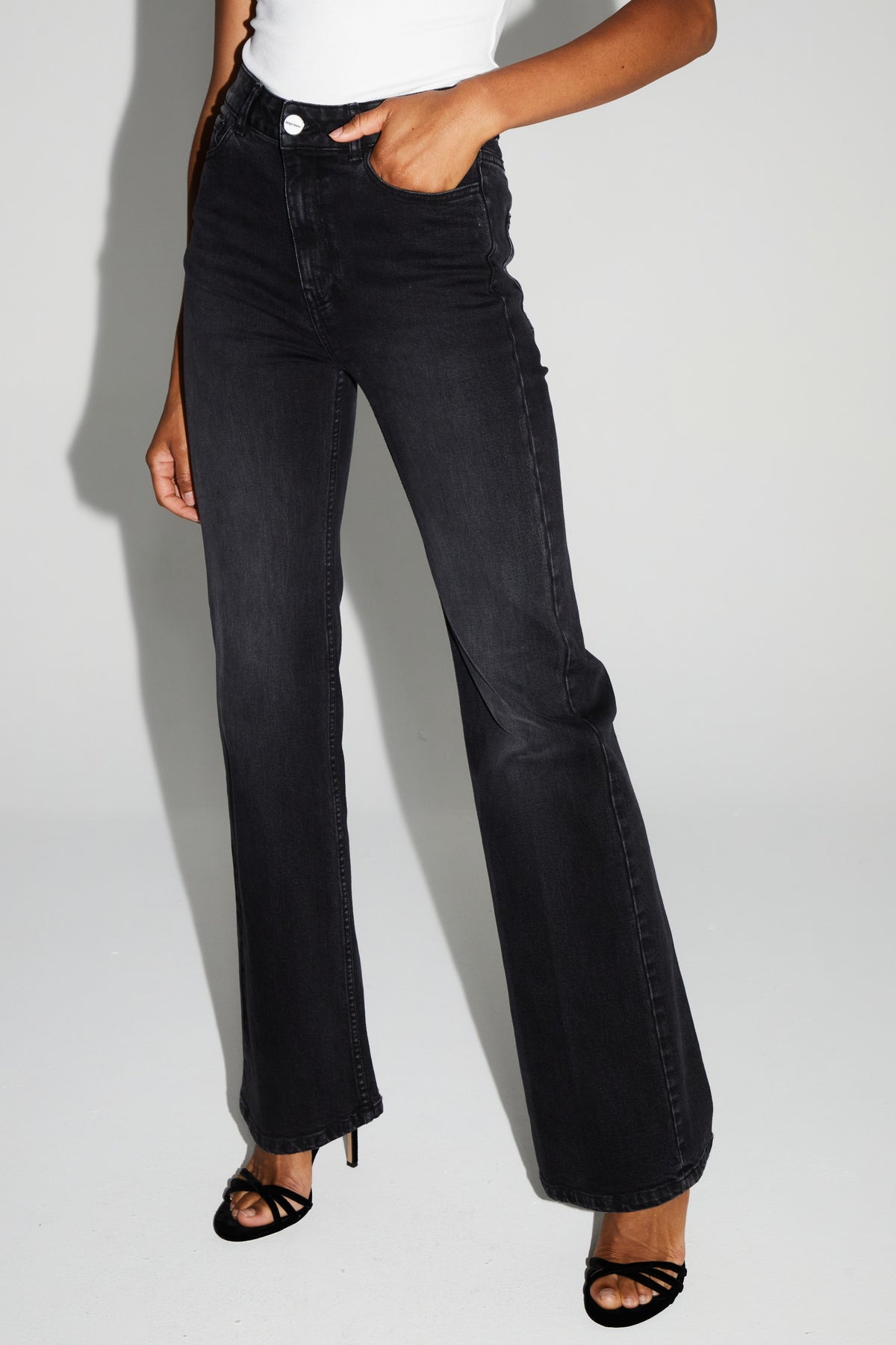 IMPREVU Black Wide Leg Jeans