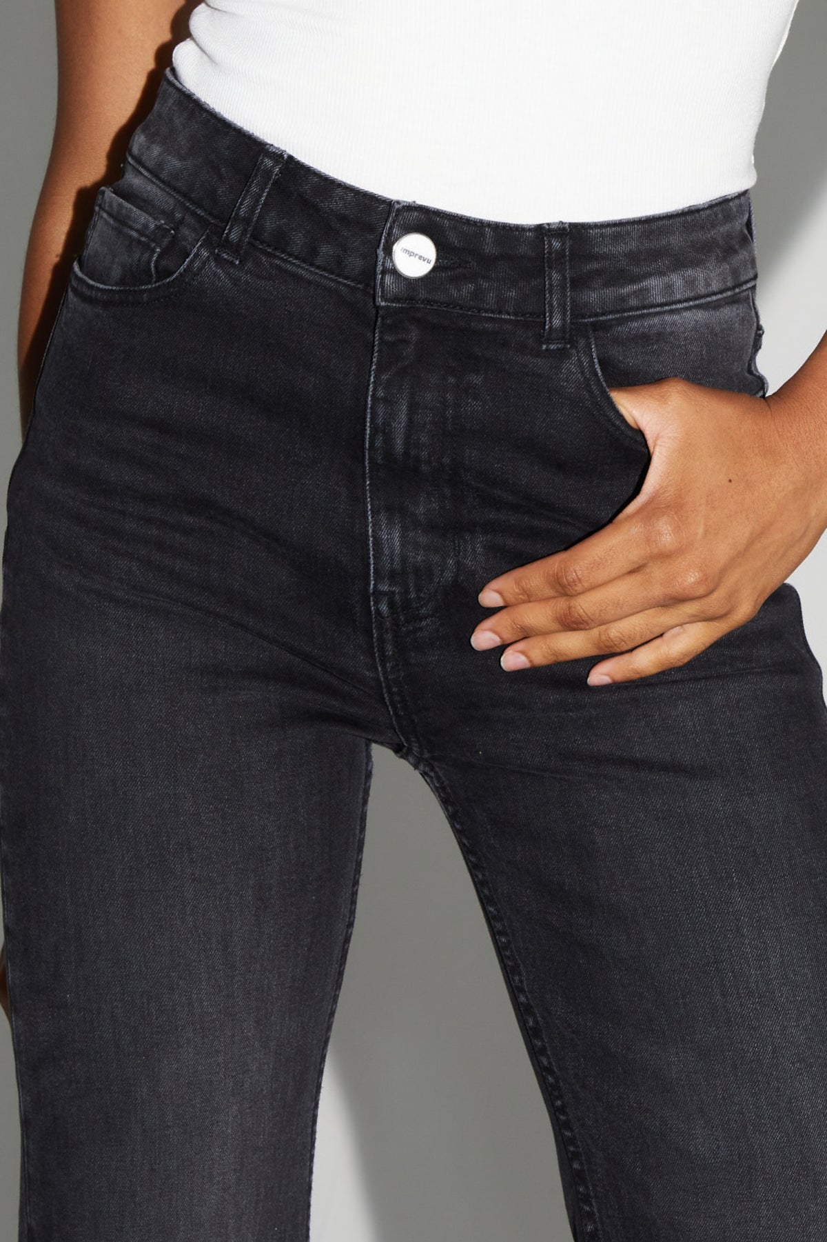 IMPREVU Black Wide Leg Jeans