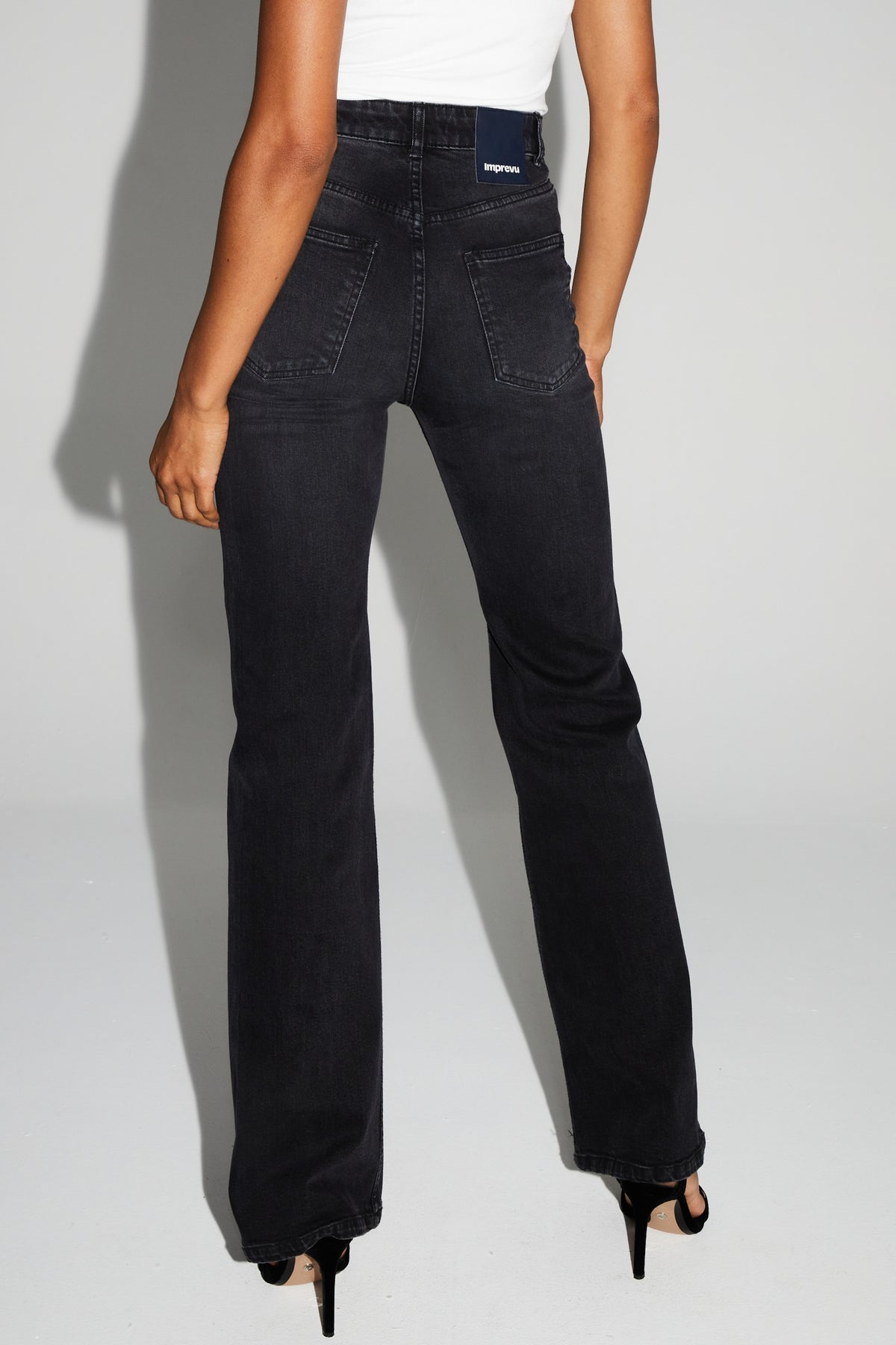 IMPREVU Black Wide Leg Jeans