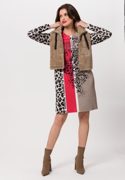 Tuzzi V Neck Animal Print Fearless Attitude