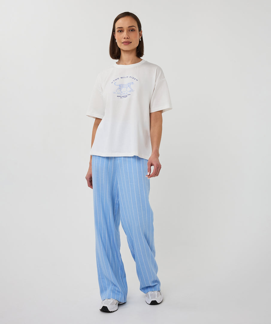 Esqualo Animal T-shirt - Off White/Blue