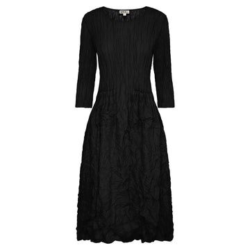 Alquema 3/4 Sleeve Smash Pocket Dress Black
