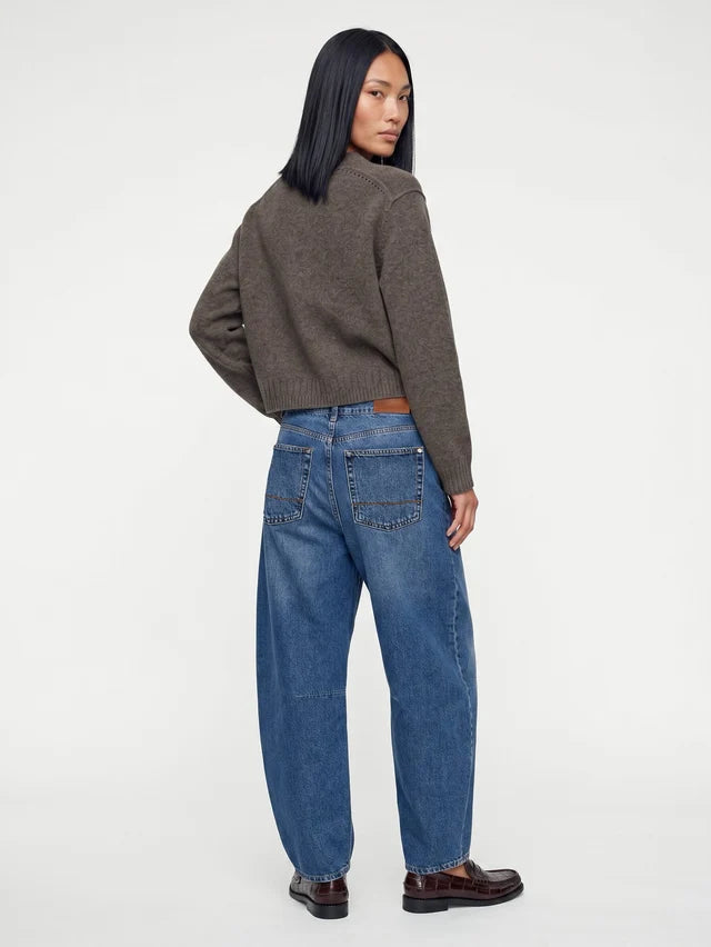 HEYANNO Grey Melange Rumi Darling Knit In Lama Wool
