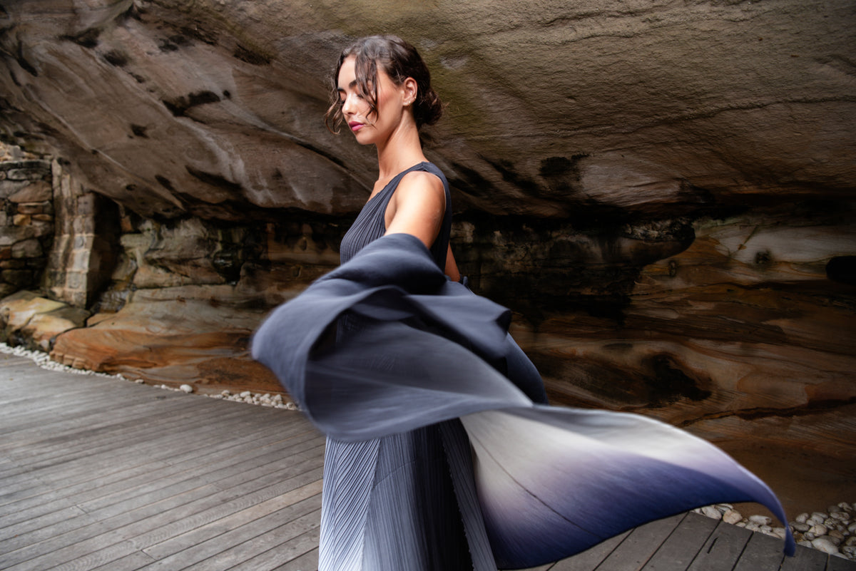 Alquema Jet To Blanc Estrella Dress &amp; Collare Coat