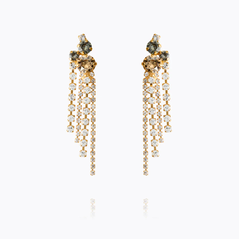 Caroline Svedbom Amy Earrings Gold Black Golden Combo
