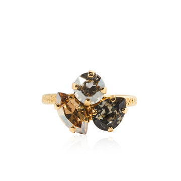 Caroline Svedbom Ana Ring Gold Black Golden Combo