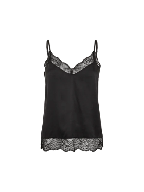 Mos Mosh Ditte Black Silk Lace Singlet