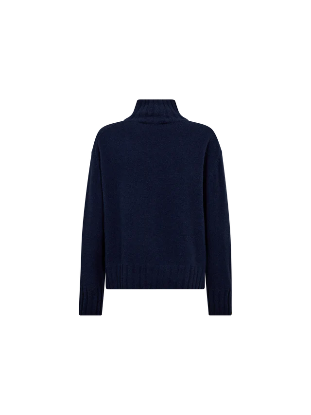 Mos Mosh Marine Blue Cashmere Aima Highneck Knit