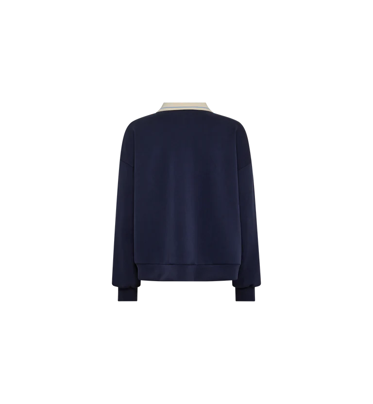 Mos Mosh Vada Martime Blue Polo Sweatshirt