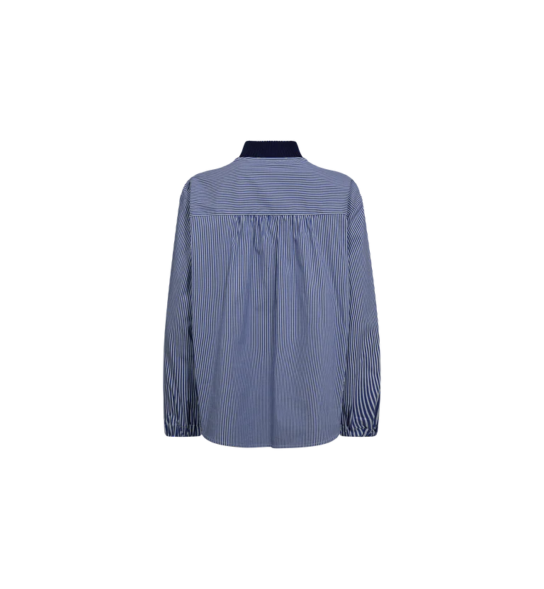 Mos Mosh Juella Maritime Blue Knitted Shirt Top