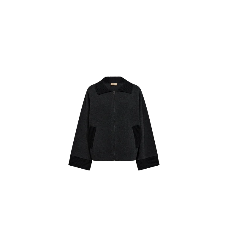 Mos Mosh Eliana Grey Wool Knitted Cardigan