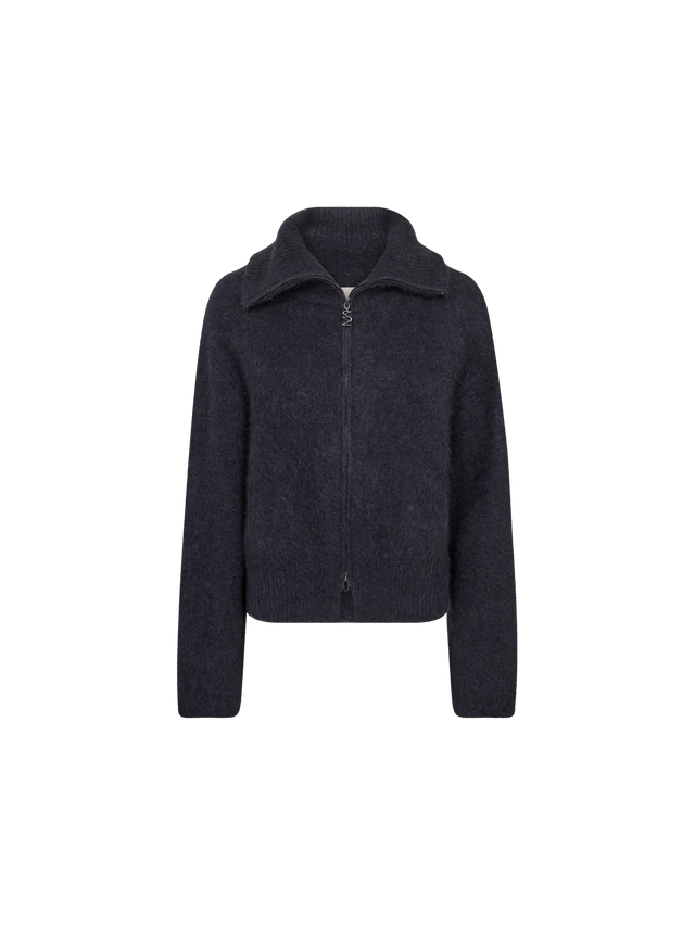 Mos Mosh Salute Navy Hulda Knit Zip Cardigan