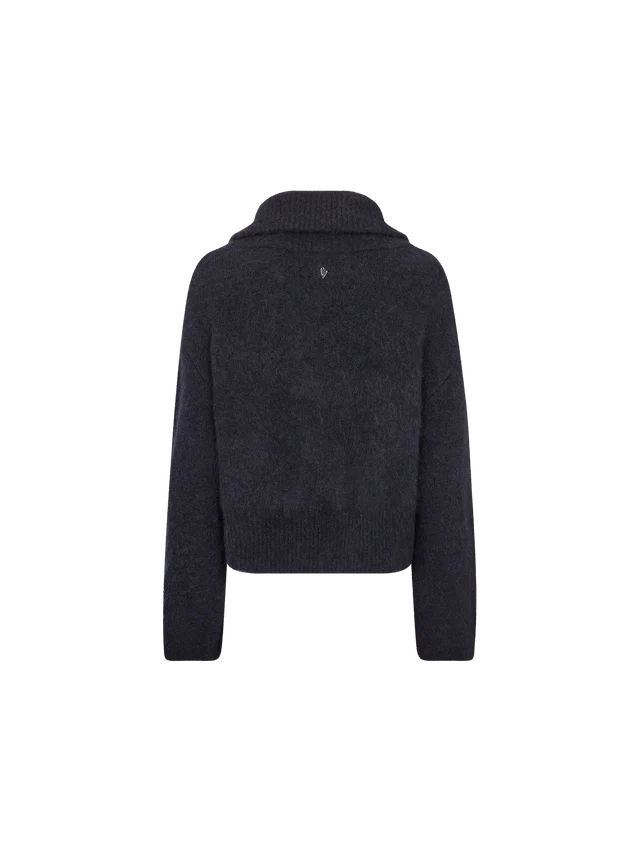 Mos Mosh Salute Navy Hulda Knit Zip Cardigan