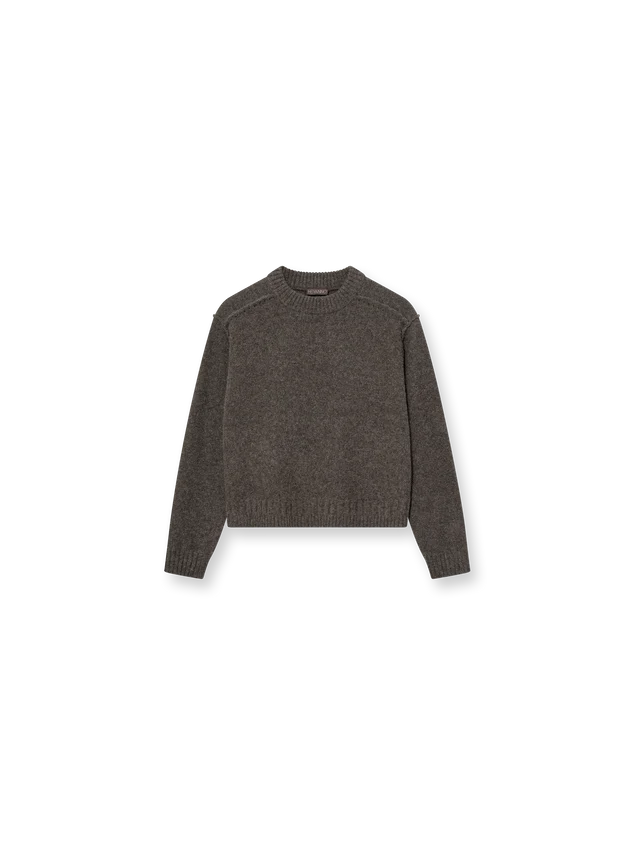 HEYANNO Grey Melange Rumi Darling Knit In Lama Wool