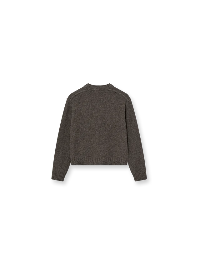 HEYANNO Grey Melange Rumi Darling Knit In Lama Wool