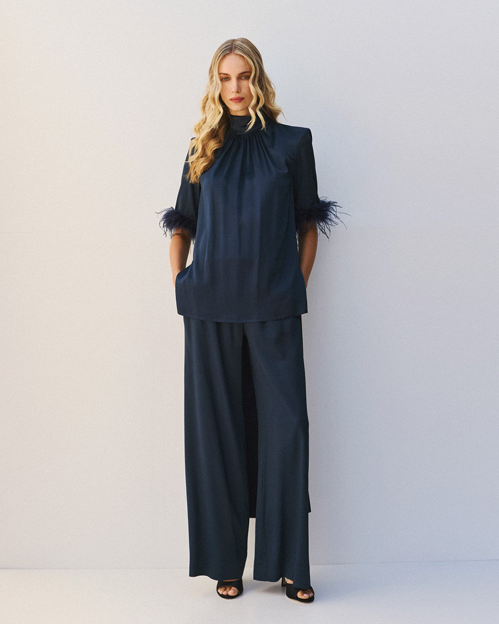 Access Fashion Asymmetrical Blue Top