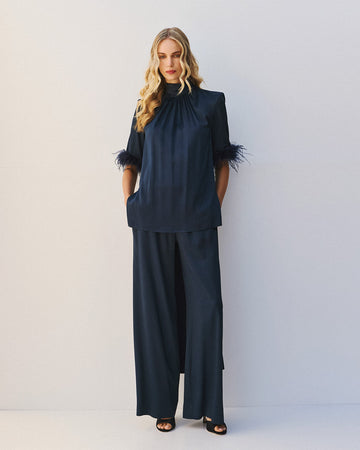 Access Fashion Asymmetrical Blue Top