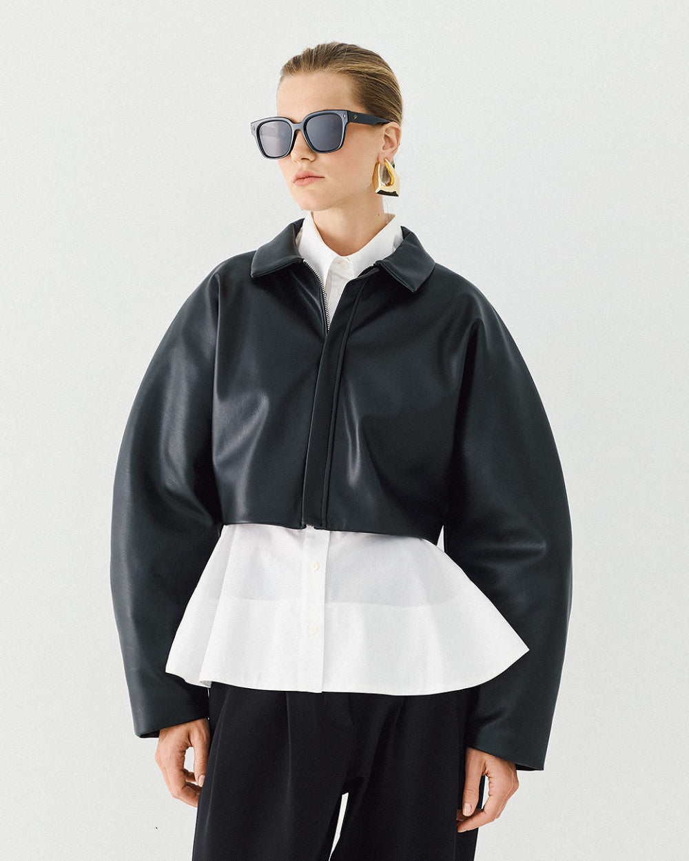 Access Fashion Black Cropped Faux Leather Jacket