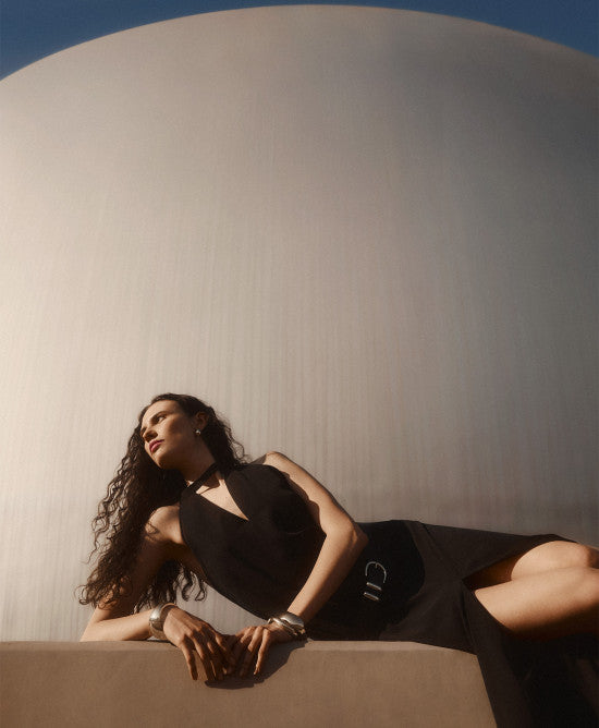 Access Fashion Black Maxi Dress With V Cut Out