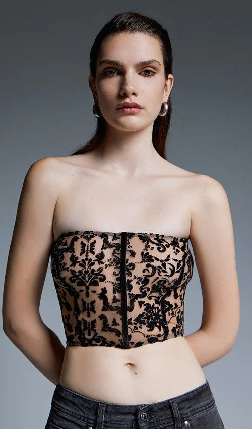 Access Fashion Black/Nude Bustier