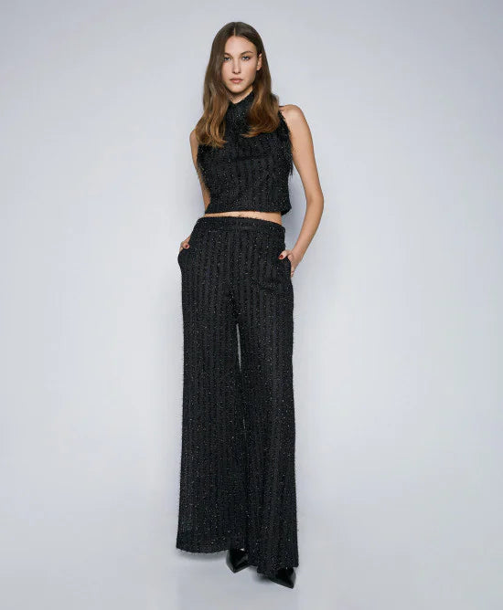 Access Fashion Black Pants With Perforated Details