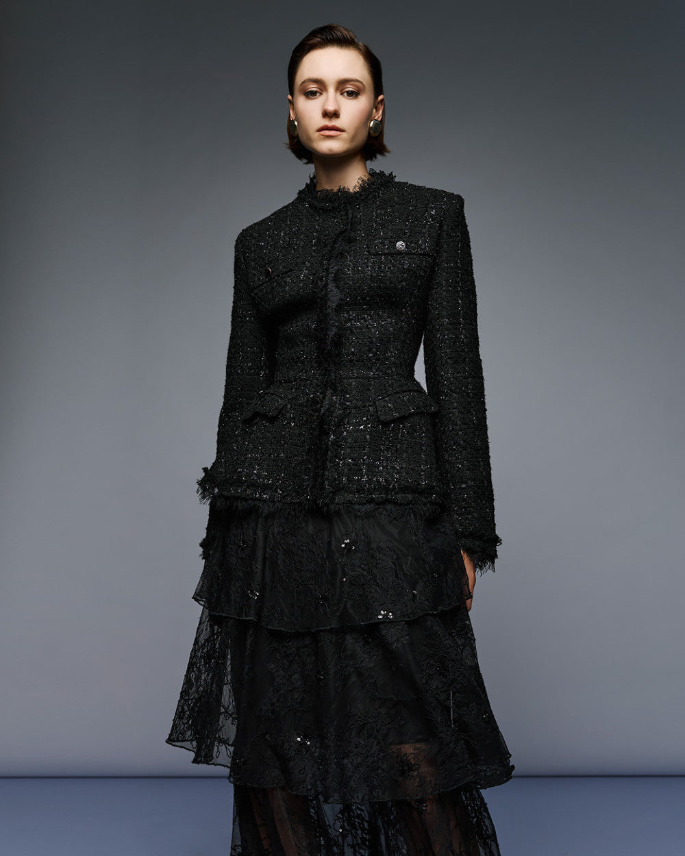 Access Fashion Black Tailored Tweed Blazer