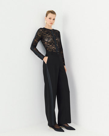 Access Fashion Black Trouser With Satin