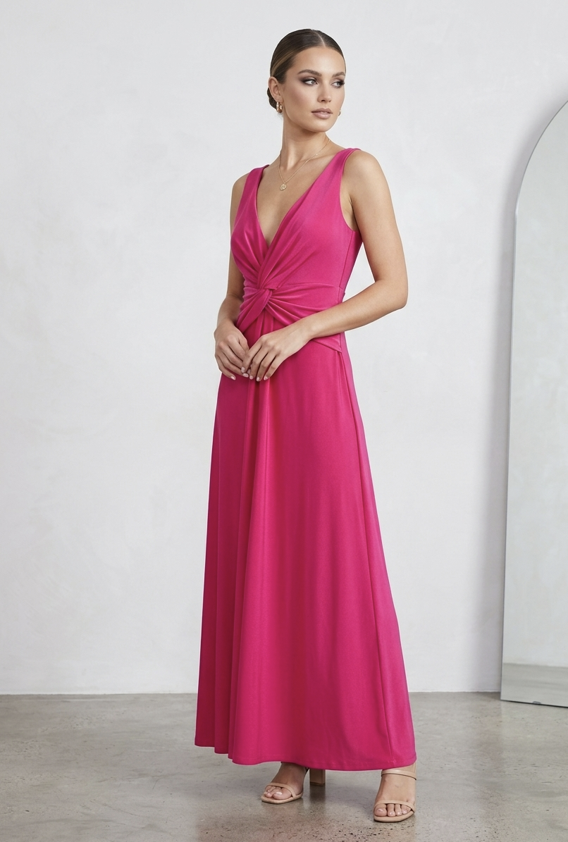 Access Fashion Candy V Neck Gown Dress