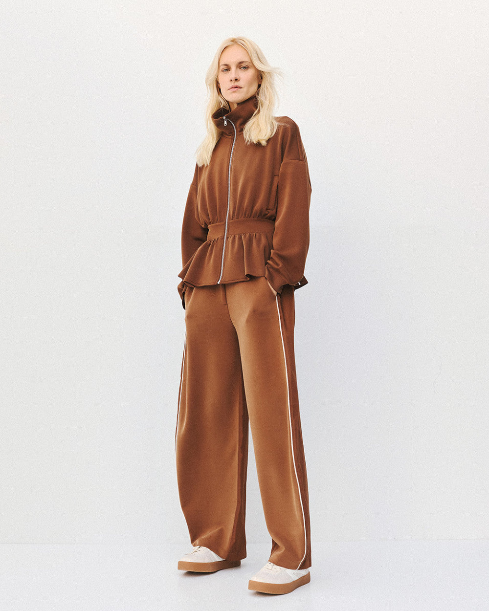 Access Fashion Chocolate Pants With Piping