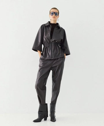 Access Fashion Coffee Faux Trousers