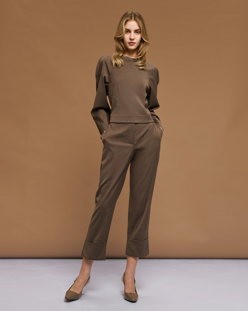 Access Fashion Coffee High Waist Trousers