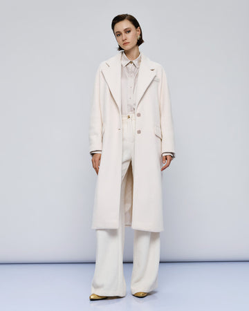 Access Fashion Cream Coat With Metallic Buttons