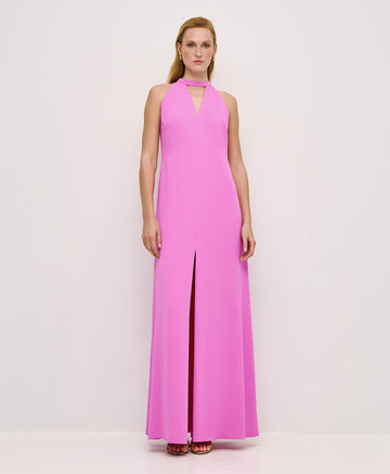 Access Fashion Fusia Maxi Dress With V Cut Out