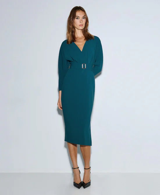 Access Fashion Green Dress With Belt