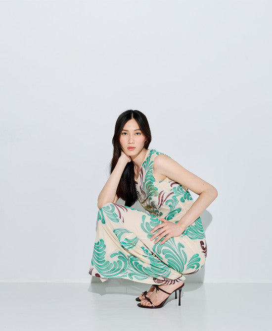 Access Fashion Green Maxi Dress - Tulle