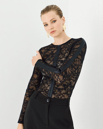 Access Fashion Lace Black Blouse