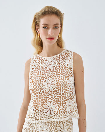 Access Fashion Lace Sand Top