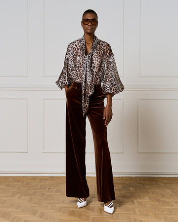 Access Fashion Leopard Blouse With Tie Neckline