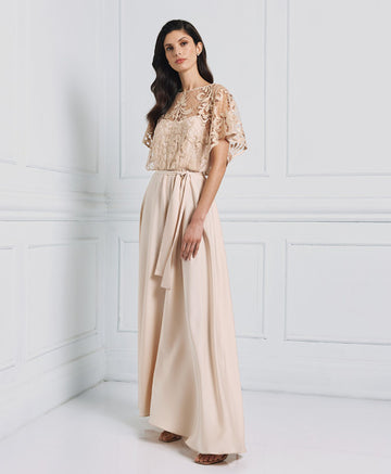 Access Fashion Mesh Dress With Embroideries