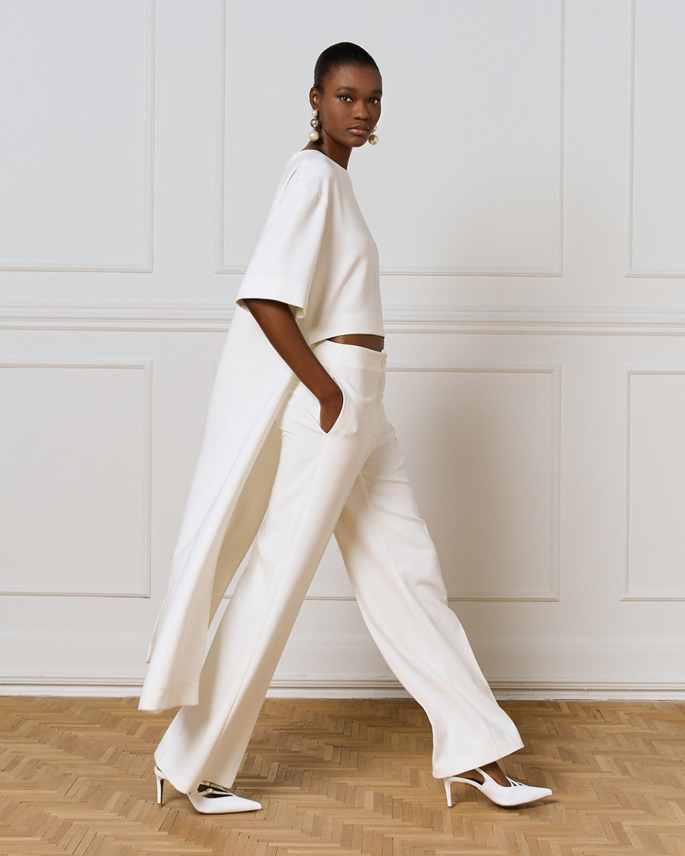 Access Fashion Off White Asymmetrical Blouse